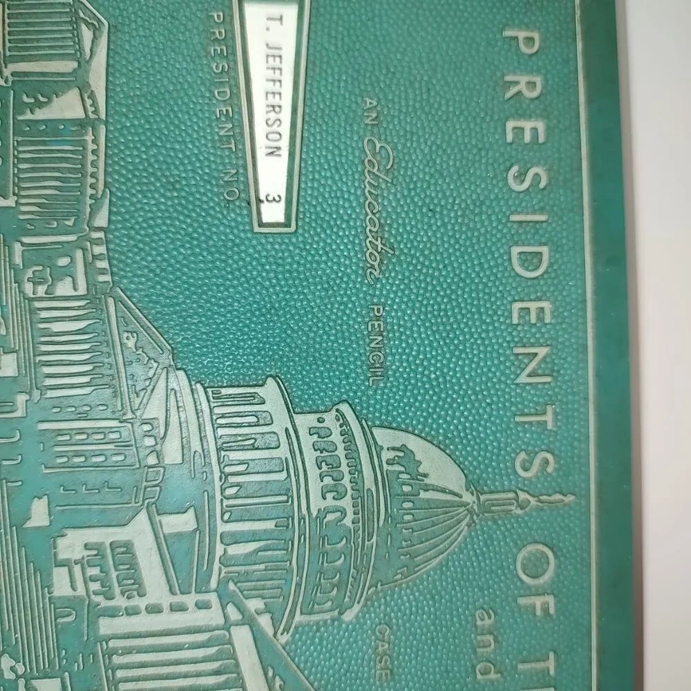Vintage 1960 Sterling Plastic Co Educator Pencil Case US Presidents Terms Office